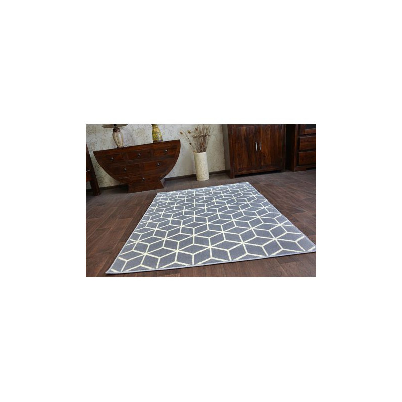Dywan BCF BASE CUBE 3956 KWADRATY szary 185x270cm Dywan BCF BASE CUBE 3956 KWADRATY szary 185x270cm