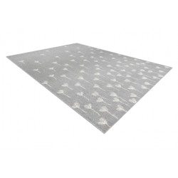 Dywan SZNURKOWY SIZAL FLAT 48779/637 Kwiatuszki szary krem 140x200cm