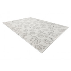 Dywan SZNURKOWY SIZAL FLAT 48774/367 Listki Ptaszki krem szary 80x150cm