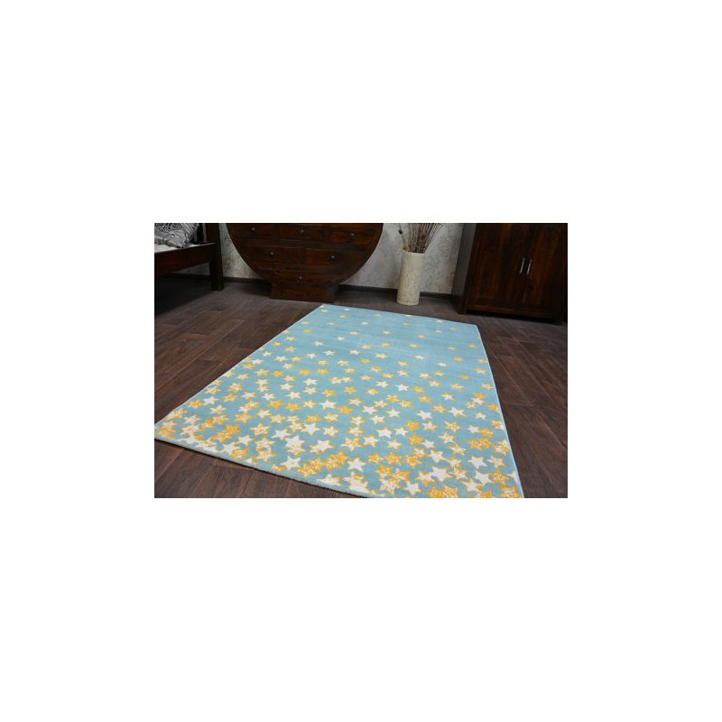 Dywan PASTEL 18408/032 - Gwiazdki turkus złoty krem 120x170cm Dywan PASTEL 18408/032 - Gwiazdki turkus złoty krem 120x170cm