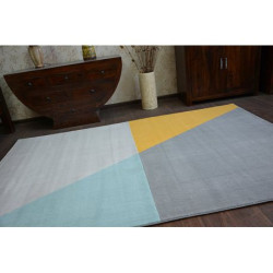 Dywan SCANDI 18487/572 - TRAPEZ TRAPEZY szary złoty turkus 80x150cm Dywan SCANDI 18487/572 - TRAPEZ TRAPEZY szary złoty turkus 80x150cm