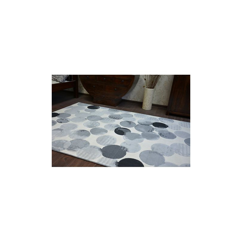 Dywan SCANDI 18461/752 - KOŁA KÓŁKA krem szary czarny 140x200cm