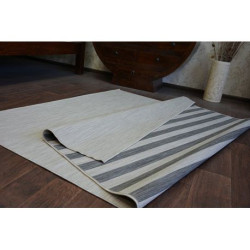 Dywan SZNURKOWY DWUSTRONNY SIZAL DOUBLE 29205/095 PASY czarny/beż / MELANŻ beż 160x230cm