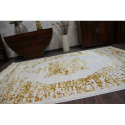 Dywan AKRYL MANYAS 192AA Kość słoniowa/Złoty frędzle 80x300cm Dywan AKRYL MANYAS 192AA Kość słoniowa/Złoty frędzle 80x300cm