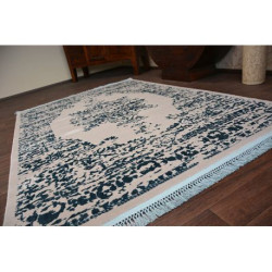 Dywan AKRYL MANYAS 192AA Szary/Niebieski frędzle 80x300cm Dywan AKRYL MANYAS 192AA Szary/Niebieski frędzle 80x300cm