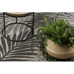 DYWAN SZNURKOWY SIZAL FLOORLUX 20504 LIŚCIE srebrny / czarny DŻUNGLA 160x230cm DYWAN SZNURKOWY SIZAL FLOORLUX 20504 LIŚCIE srebrny / czarny DŻUNGLA 160x230cm