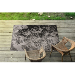 DYWAN SZNURKOWY SIZAL FLOORLUX 20491 KWIATY srebrny / czarny 60x110cm DYWAN SZNURKOWY SIZAL FLOORLUX 20491 KWIATY srebrny / czarny 60x110cm
