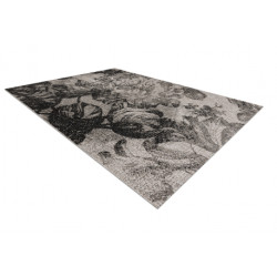 DYWAN SZNURKOWY SIZAL FLOORLUX 20491 KWIATY srebrny / czarny 80x150cm