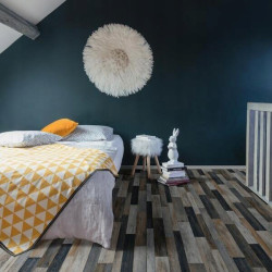 Wykładzina PCV 2m PLAZA Cuban Oak 967M Srebrna Niebieska Brązowa