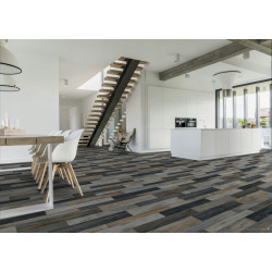 Wykładzina PCV 2m PLAZA Cuban Oak 967M Srebrna Niebieska Brązowa