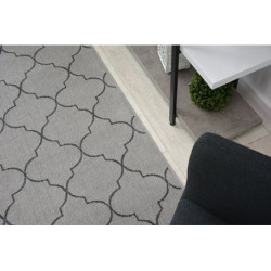 Dywan SENSE Micro 81220 KONICZYNA MAROKAŃSKA srebrny/antracyt TRELLIS 200x290cm