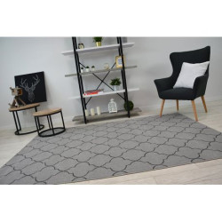 Dywan SENSE Micro 81220 KONICZYNA MAROKAŃSKA srebrny/antracyt TRELLIS 200x290cm