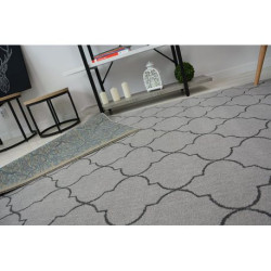 Dywan SENSE Micro 81220 KONICZYNA MAROKAŃSKA srebrny/antracyt TRELLIS 200x290cm