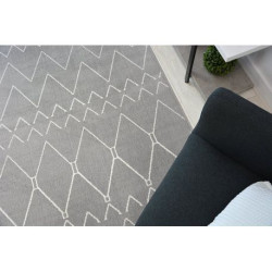 Dywan SENSE Micro 81249 ZYGZAK ETNO srebrny/biały 120x170cm