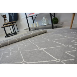 Dywan SENSE Micro 81249 ZYGZAK ETNO srebrny/biały 160x230cm Dywan SENSE Micro 81249 ZYGZAK ETNO srebrny/biały 160x230cm