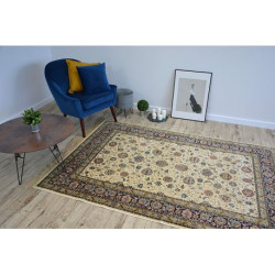 Dywan WINDSOR 22933 ŻAKARD kość słoniowa - Ramka Kwiaty 60x100cm