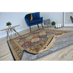 Dywan WINDSOR 22937 ROZETY FRĘDZLE tradycyjny ciemnoniebieski 60x100cm Dywan WINDSOR 22937 ROZETY FRĘDZLE tradycyjny ciemnoniebieski 60x100cm
