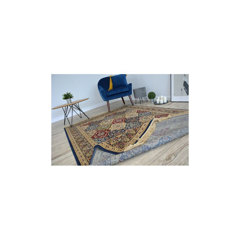 Dywan WINDSOR 22937 ROZETY FRĘDZLE tradycyjny ciemnoniebieski  160x230cm