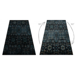 Dywan wełniany OMEGA KARAJA kwiaty granat 200x300 cm