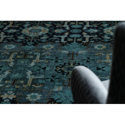 Dywan wełniany OMEGA KARAJA kwiaty granat 200x300 cm