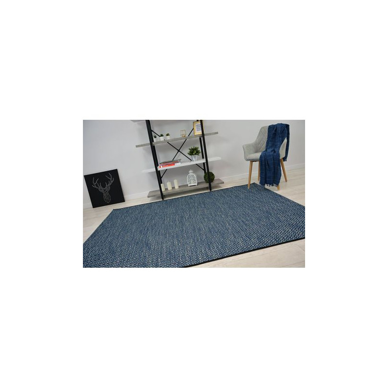 Dywan SZNURKOWY SIZAL LOFT 21144 ROMBY ZYGZAK niebieski/czarny/srebrny 200x290cm Dywan SZNURKOWY SIZAL LOFT 21144 ROMBY ZYGZAK niebieski/czarny/srebrny 200x290cm