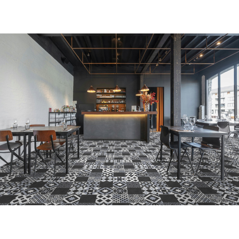 Wykładzina PCV 3m PLAZA AMADORA 990D PATCHWORK MONO NOWOCZESNY