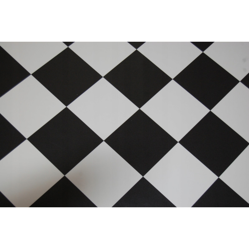 WYKŁADZINA PCV LINOLEUM YORK 99 NOWOCZESNY 3m BIAŁO CZARNE KARO
