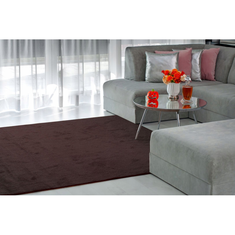 DYWAN SHAGGY Intens Muse 92S BRĄZ BROWN OBSZYTY MIĘKKI DO SALONU 300x370cm