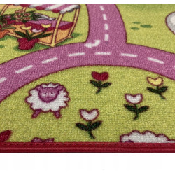 Dywan Sweet Town 95x133 Mata Do Zabawy Wesołe Miasteczko Różowy Dziecięcy