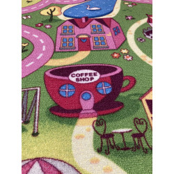 Dywan Sweet Town 95x133 Mata Do Zabawy Wesołe Miasteczko Różowy Dziecięcy