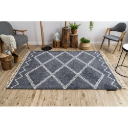 Dywan BERBER ASILA B5970 szary / biały Frędzle berberyjski marokański shaggy 200x290cm Dywan BERBER ASILA B5970 szary / biały Frędzle berberyjski marokański shaggy 200x290cm