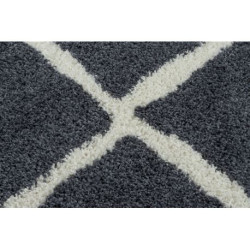 Dywan BERBER CROSS B5950 szary / biały Frędzle berberyjski marokański shaggy 80x150cm Dywan BERBER CROSS B5950 szary / biały Frędzle berberyjski marokański shaggy 80x150cm