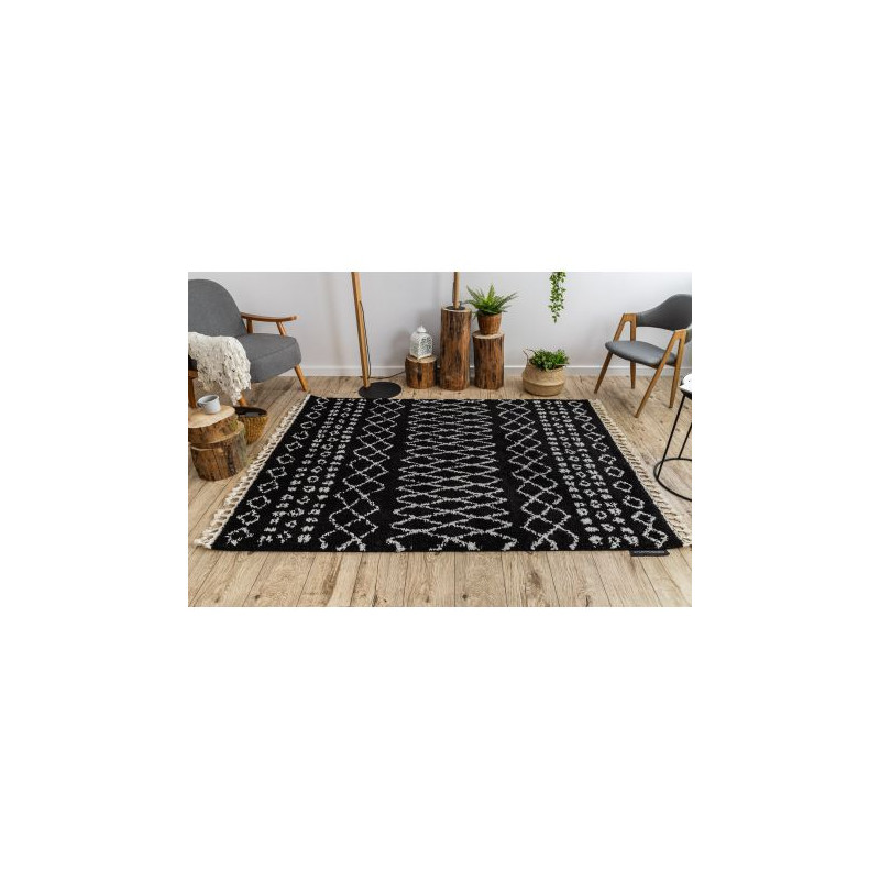 Dywan BERBER ETHNIC G3802 czarny / biały Frędzle berberyjski marokański shaggy 200x290cm Dywan BERBER ETHNIC G3802 czarny / biały Frędzle berberyjski marokański shaggy 200x290cm