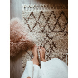 Dywan BERBER FEZ G0535 krem / brąz Frędzle berberyjski marokański shaggy 80x250cm