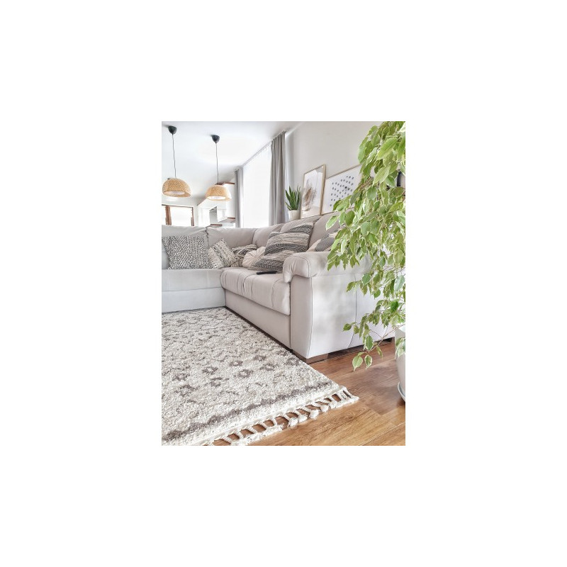Dywan BERBER RABAT G0526 krem / brąz Frędzle berberyjski marokański shaggy 160x220cm Dywan BERBER RABAT G0526 krem / brąz Frędzle berberyjski marokański shaggy 160x220cm
