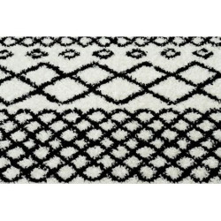 Dywan BERBER SAFI N9040 biały / czarny Frędzle berberyjski marokański shaggy 60x250cm Dywan BERBER SAFI N9040 biały / czarny Frędzle berberyjski marokański shaggy 60x250cm