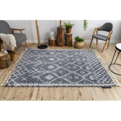 Dywan BERBER TANGER B5940 szary / biały Frędzle berberyjski marokański shaggy 120x170cm Dywan BERBER TANGER B5940 szary / biały Frędzle berberyjski marokański shaggy 120x170cm