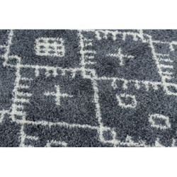 Dywan BERBER TANGER B5940 szary / biały Frędzle berberyjski marokański shaggy 140x190cm Dywan BERBER TANGER B5940 szary / biały Frędzle berberyjski marokański shaggy 140x190cm