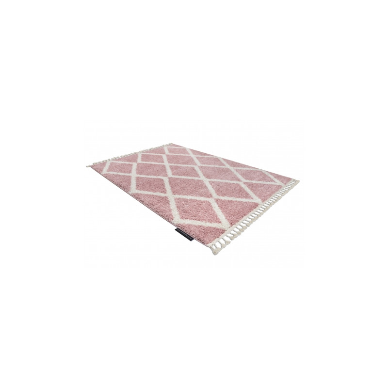 Dywan BERBER TROIK A0010 różowy / biały Frędzle berberyjski marokański shaggy 70x250cm Dywan BERBER TROIK A0010 różowy / biały Frędzle berberyjski marokański shaggy 70x250cm