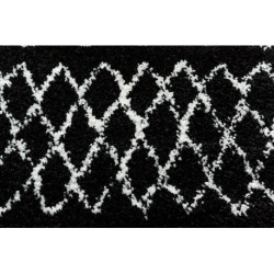 Dywan BERBER ETHNIC G3802 koło czarny / biały Frędzle berberyjski marokański shaggy koło 160cm