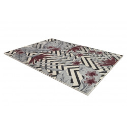 Dywan HEOS 78540 krem / bordo LIŚCIE DŻUNGLA 120x170cm