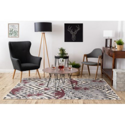 Dywan HEOS 78540 krem / bordo LIŚCIE DŻUNGLA 120x170cm
