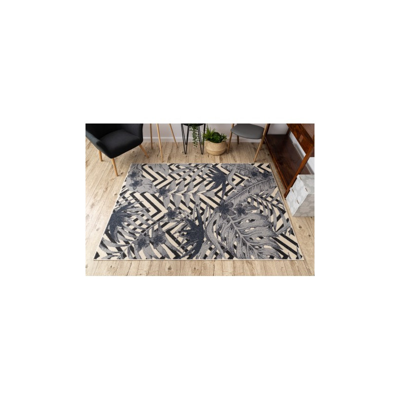 Dywan HEOS 78540 krem / niebieski LIŚCIE DŻUNGLA 120x170cm Dywan HEOS 78540 krem / niebieski LIŚCIE DŻUNGLA 120x170cm