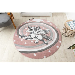 Dywan PETIT PONY KUCYK KONIK koło róż koło 140cm Dywan PETIT PONY KUCYK KONIK koło róż koło 140cm