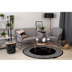Dywan HAMPTON Grecos koło czarny koło 120cm Dywan HAMPTON Grecos koło czarny koło 120cm
