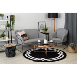 Dywan HAMPTON Lux koło czarny koło 120cm Dywan HAMPTON Lux koło czarny koło 120cm
