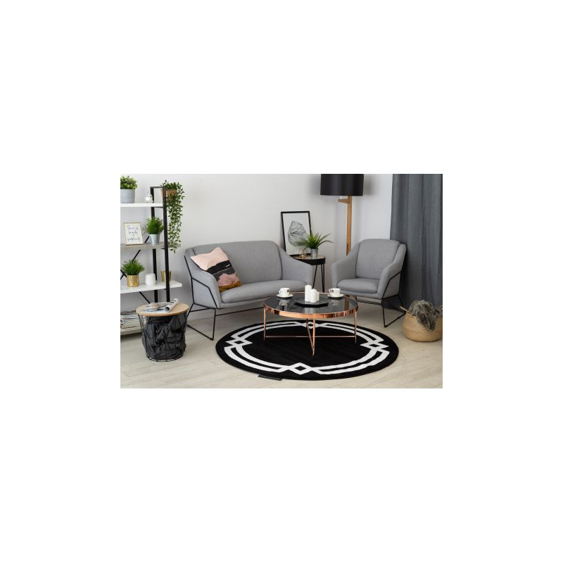 Dywan HAMPTON Lux koło czarny koło 120cm Dywan HAMPTON Lux koło czarny koło 120cm