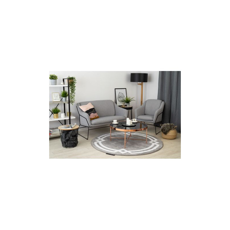 Dywan HAMPTON Lux koło szary koło 120cm Dywan HAMPTON Lux koło szary koło 120cm