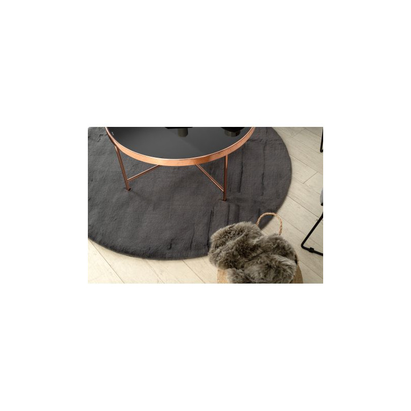 Dywan BUNNY koło antracyt IMITACJA FUTRA KRÓLIKA koło 100cm Dywan BUNNY koło antracyt IMITACJA FUTRA KRÓLIKA koło 100cm