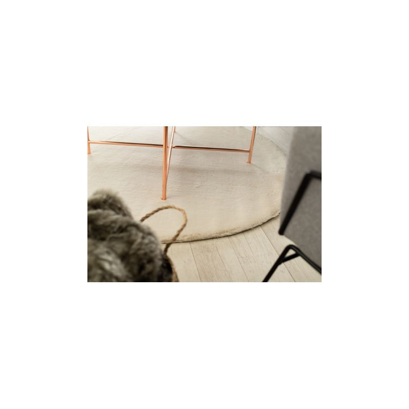 Dywan BUNNY koło beż IMITACJA FUTRA KRÓLIKA koło 100cm Dywan BUNNY koło beż IMITACJA FUTRA KRÓLIKA koło 100cm